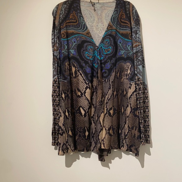 Etro Milano long sleeved cardigan with snake print and leopard print